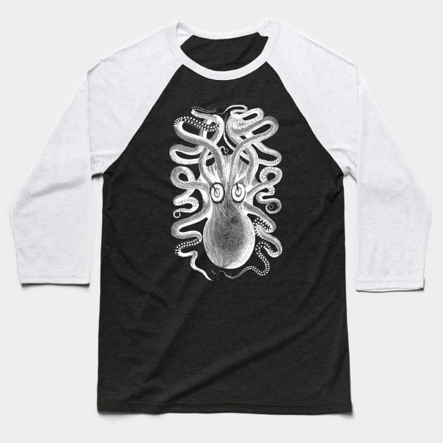 Eight-Armed Cuttlefish (white version) Baseball T-Shirt by Silvercrystal